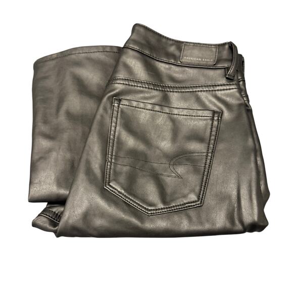 American Eagle Outfitters Pants - American Eagle Pants Womens 8 (29x31) Black Faux Leather Super Hi Rise Flare